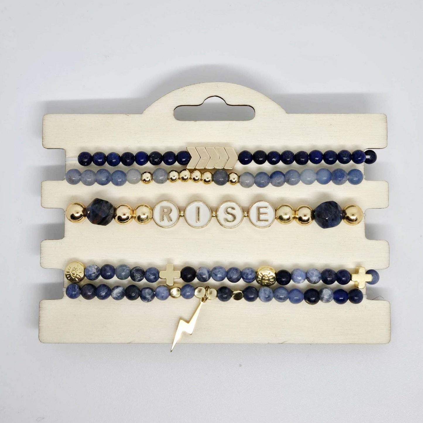 Rise Intention | Gold & Blue Stack