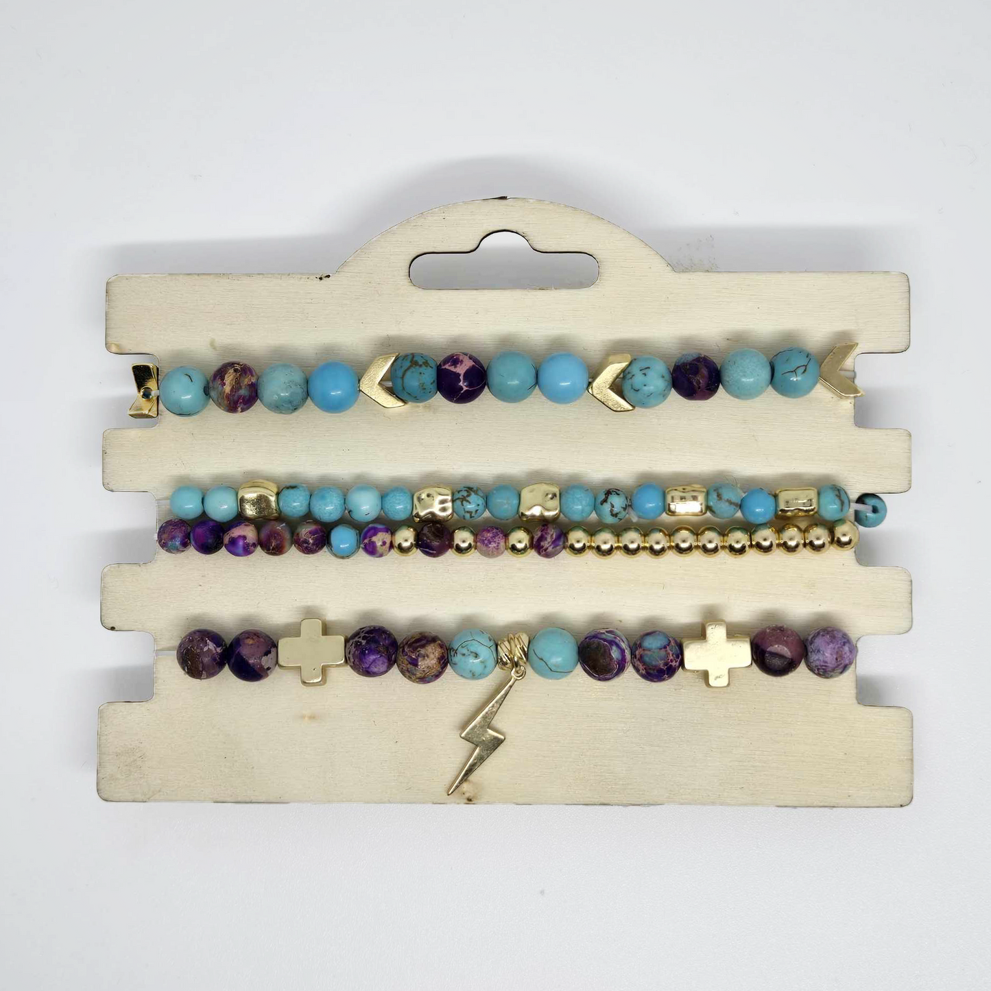 Step Into Your Power | Turquoise, Purple & Gold Stack